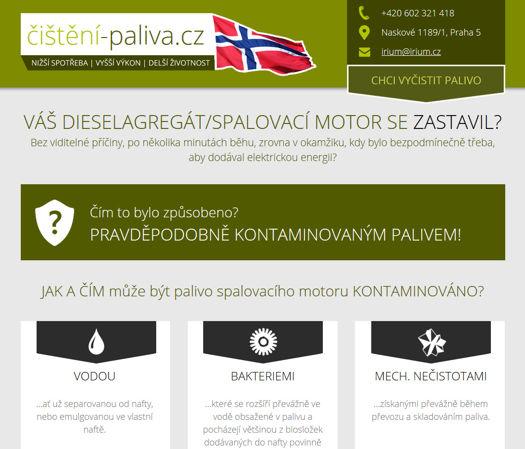 Web Čištění paliva